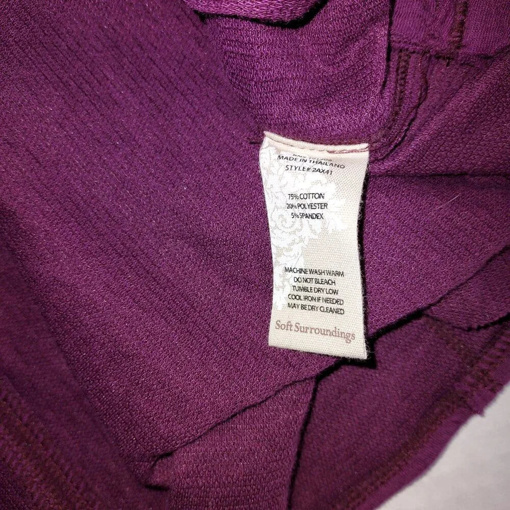 Soft Surroundings Cowl Neck Purple Sweater Size Large